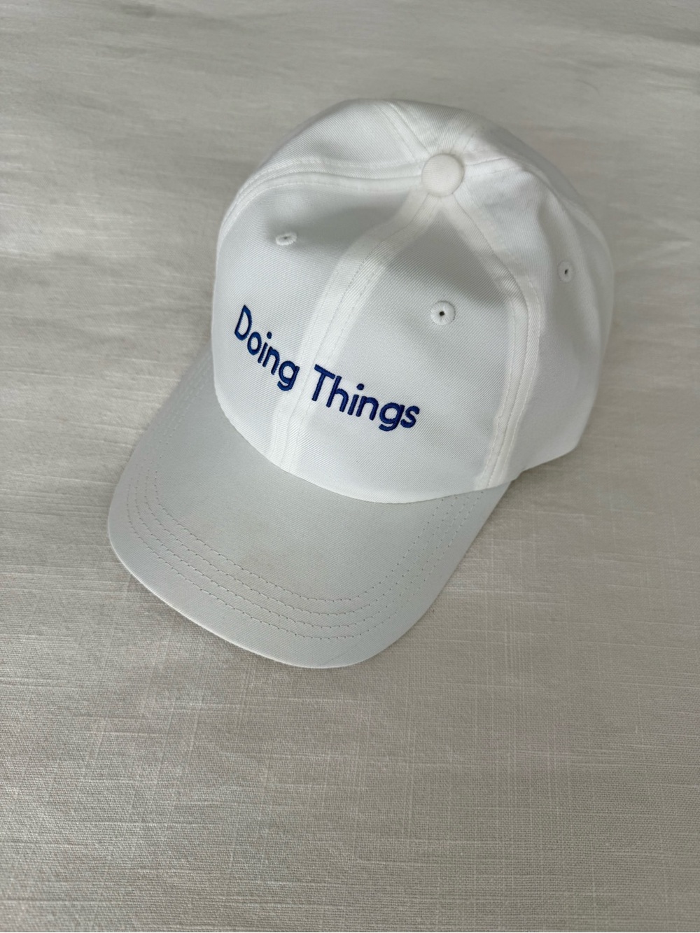 OUTDOOR VOICES x DISNEY Collab White "Doing Things" Embroidered Baseball Cap